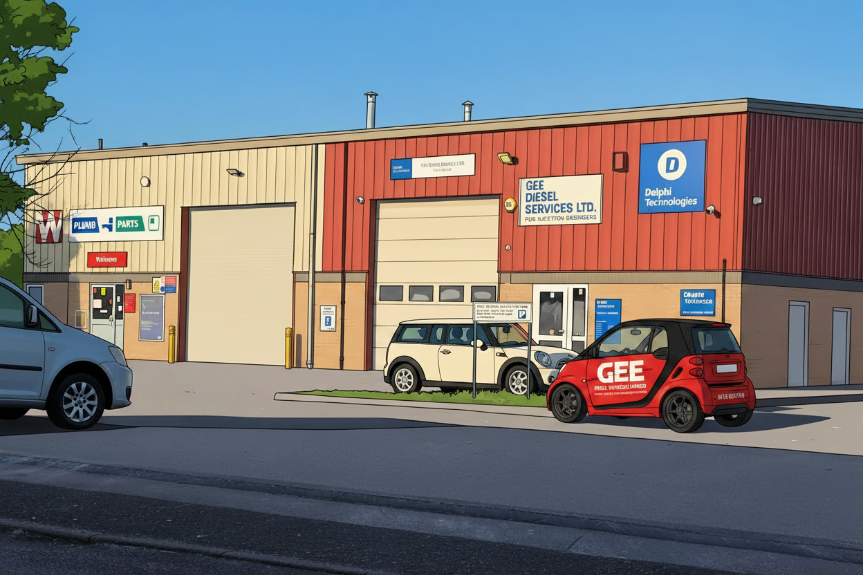 Gee Diesel Banner Mini Moved Smart Car Far Right